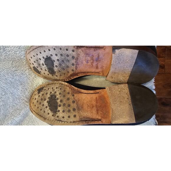 Trask Sadler Suede Leather Slip On Penny Loafer Driving Shoes Men 9.5M Navy - Picture 3 of 6